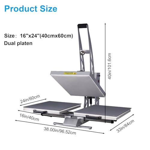 Prensa térmica automática 24x16 pulgadas dual 110V 2000W miniatura 3