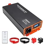 DATOUBOSS Inverter 12v 220v Onda Sinusoidale Pura 2000W/4000W Power Inverter Convertitore DC 12V a AC 220V 230V con LCD Display & Type-c e 1 presa AC e 1 Porte USB per Auto,Camion Camper