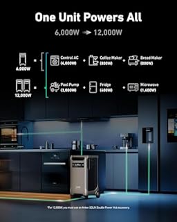Anker SOLIX F3800 Portable Power Station, 3840Wh LiFePO4 Batteries, Ultra-High 6000W AC Output with 120V/240V, Solar Generator for Home Backup, RVs, Emergencies, Power Outages, and Outdoor Camping