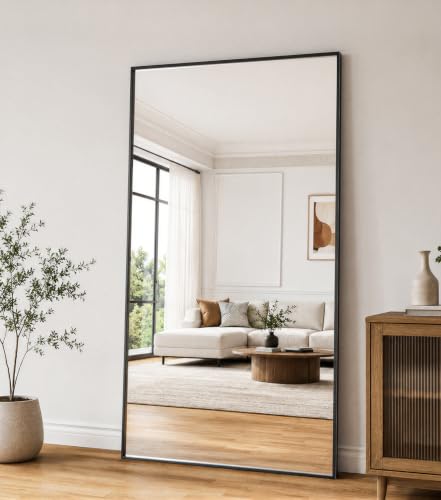Image of Koonmi 67 inchx30 inch Floor Mirror Full Length, Large Black Mirror