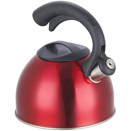 Kochfeld Whistle Teakettle, langlebiges Konstruktionsdesign, Griff und Deckel mit kühlem Kontaktgriff, angenehm klingende Pfeife, für Zuhause, Büro,