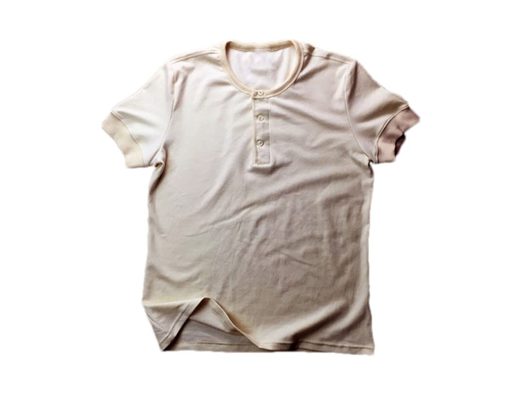 Maglietta da uomo con colletto Henley a maniche corte Maglietta casual