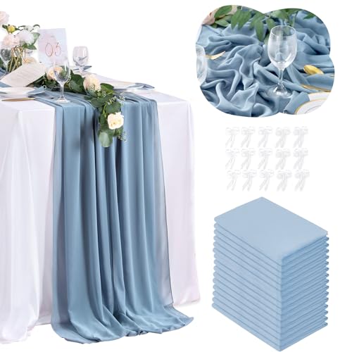 Dusty Blue Table Runner for Party