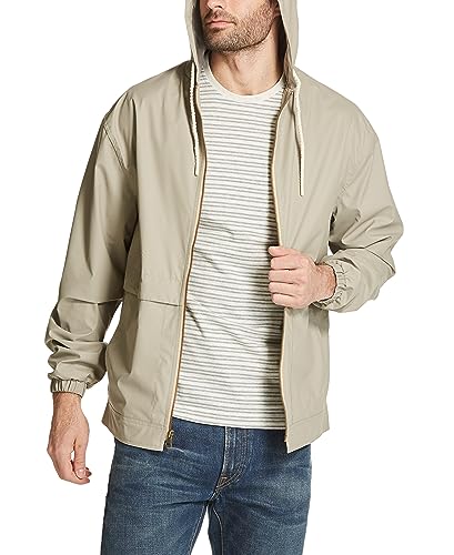 Image of Weatherproof Vintage Mens Lightweight Waterproof Coated Hooded Rain Jacket- Light Windbreaker Raincoat for Men- Rain Slicker