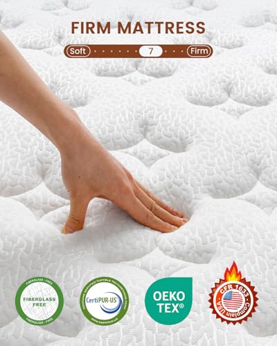 BedStory Firm Mattress Queen - 12 Inch Queen Size Hybrid Mattress - Extra Spinal Support for Back Pain Relief - 2.0mm Advanced Pocket Spring and Motion Isolation, CertiPUR-US Certified