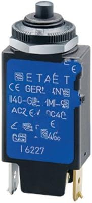 1140-G111-P1M1-15A, Circuit Breaker; Therm; Push; Cur-Rtg 15A; Panel; 1 Pole; Vol-Rtg 240/48VAC/VDC