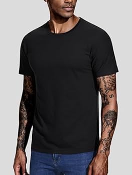 Effen T-shirts voor heren, verpakking van 5 stuks, korte mouwen, ronde