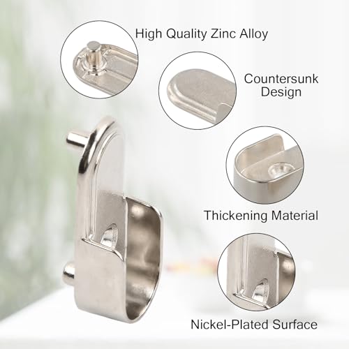 8 StüCk Kleiderstange Halterung, Stangenhalterung, Metall Oval Kleiderstangenhalter, Schrank Schrankrohrlager, Edelstahl Kleiderschrank Stangenhalter Mit Schrauben
