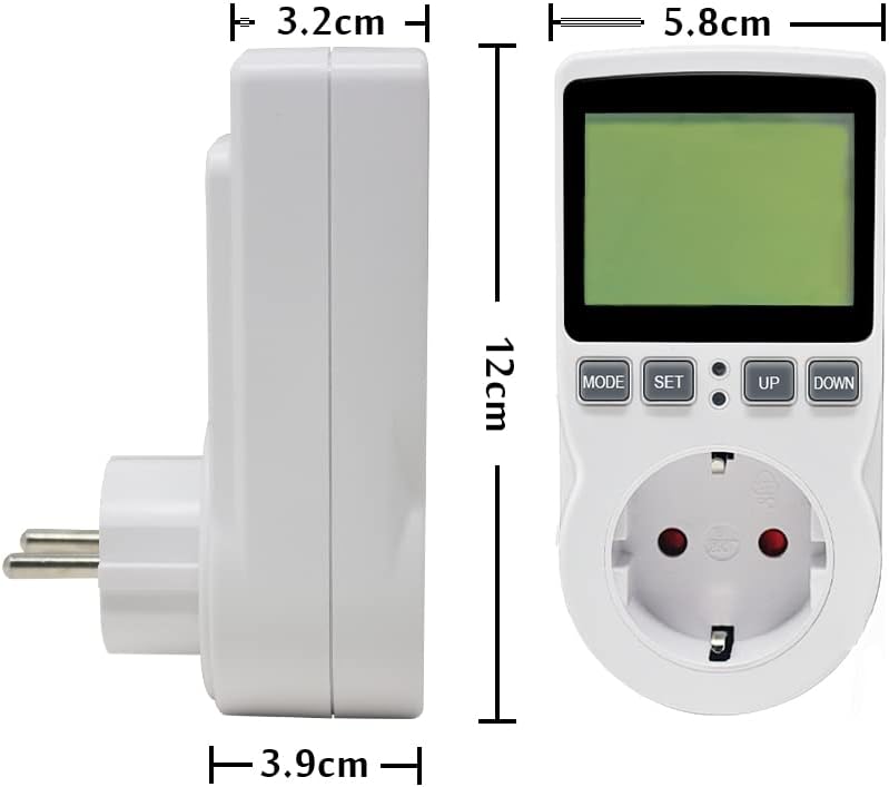 KETOTEK Energiafogyasztás Mérő Konnektor, Áramfogyasztás Mérő 11 Üzemmóddal, 3680W Teljesítménymérő LCD Kijelzővel