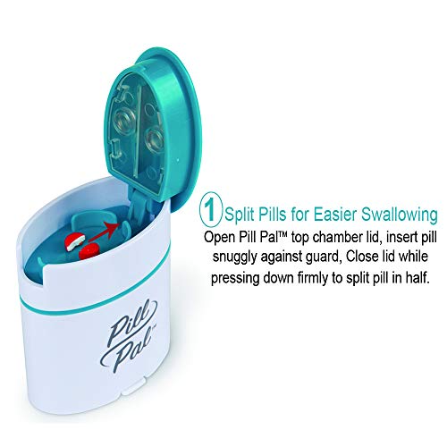 Norco Pill Pal 3-in-1 Pill Cutter, Pill Crusher, Pill Box for Multi Size and Shape Pills. Splits, Pulverizes and Stores Pills. Small, Compact, Portable and Eliminates The Need for Multiple Devices.
