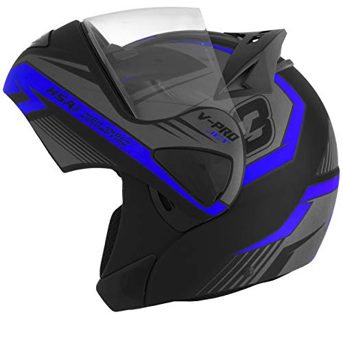 Pro Tork Capacete V-Pro Jet 3 Fosco 58 Preto/Azul