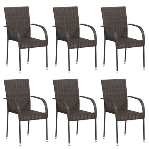 vidaXL 2X Gartenstuhl Stapelbar Poly Rattan Gartensessel...