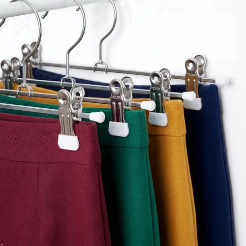 Mawa by Reston Lloyd Non Slip-Space Saving Clothing Hanger for Pant/Skirt with Two Non-Slip Clips, Style K/40D, 15.75", Set of 250, White by MAWA - Image 4
