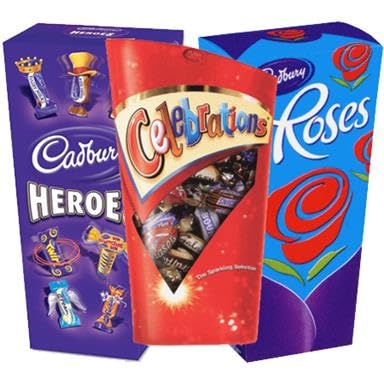 Cadbury's Roses 290g, Cadbury Heroes 290g, Celebrations 300g (3-Pack Mix Bundle) | Assorted Chocolate Gift Set | Perfect Variety Pack for Sharing and Gifting
