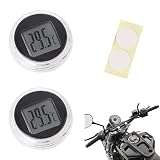 Termometro per Moto,2 Pezzi Digitale Termometro Moto,Termometros Digitale da Motos,Misuratore di Temperatura per Auto,Termometros da Incollare per Motos,per Cucina Bagno Auto