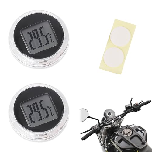 Moto Thermomètre,2 Pièces Thermomètre Numérique de Moto,Thermomètres de Motos,Numérique de Motos,Thermomètres Numériques,Montre pour Guidon de...