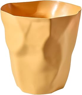 Ailler Papelera de oficina, papelera de papel/papelera, papelera, papelera de plástico, oficina, dormitorio, irregular ecológica, para oficina, oficina, dormitorio, color amarillo
