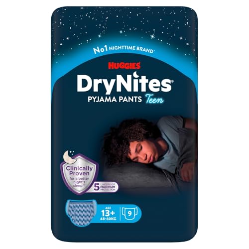 Drynites Huggies Baby Nappies Size XL (48-60 kg) 9 Absorbent Panties 13-19 Years