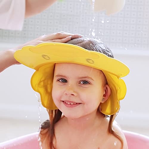 Rehomy Touca de chá de bebê ajustável de silicone, touca de banho, touca de viseira para proteger os