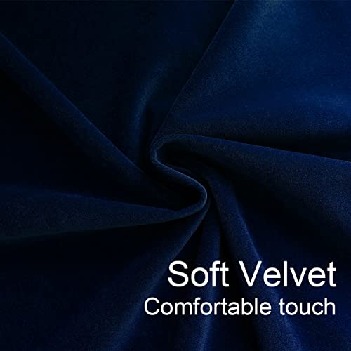 Joydeco Blue Velvet Curtains 90 Inch Length 2 Panels Burg Set, Luxury Rod Pocket Thermal Insulated Window Blackout Curtain, Room Darkening Drapes For Living Dining Room Bedroom Privacy #TOP5