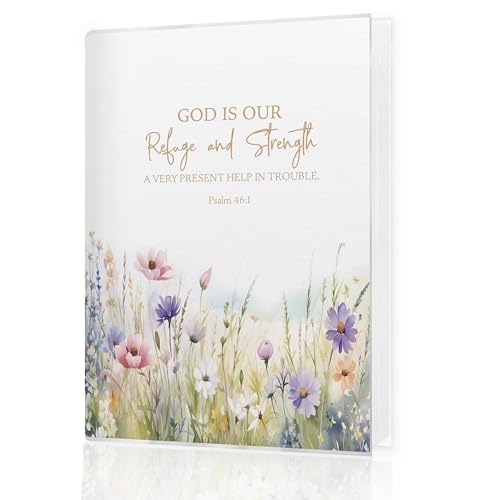 HUKINE Floral Christian Psalm 46:1 Photo Album 4x6, Bible Verse Small Photo Album Memory Book Keepsake with 18 Pockets Hold 36 Pictures for Family Baby Graduation Wedding Anniversary Travel Vacation