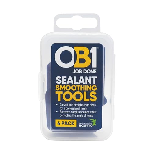 OB1 Sealant Smoothing Tools 4 Pack - Smooths Joints Faster & Easier - Removes surplus sealant whilst perfecting the angle of joints for a Professional Finish