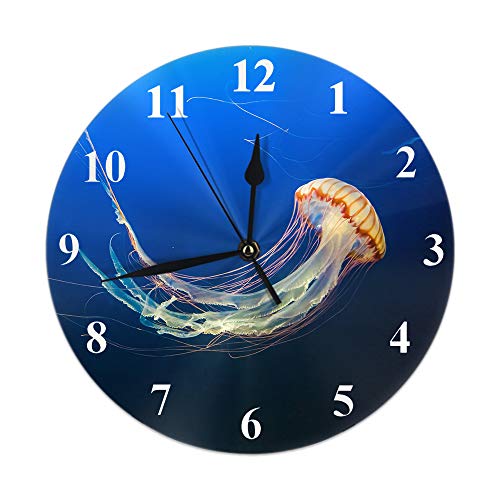Lsjuee Orologio da parete rotondo con medusa, medusa con lunghi