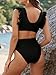 OYOANGLE Women's 2 Piece Maternity Bikini Sets Square Neck High Waist Swimsuit Summer Casual Bathing Suit Black Small