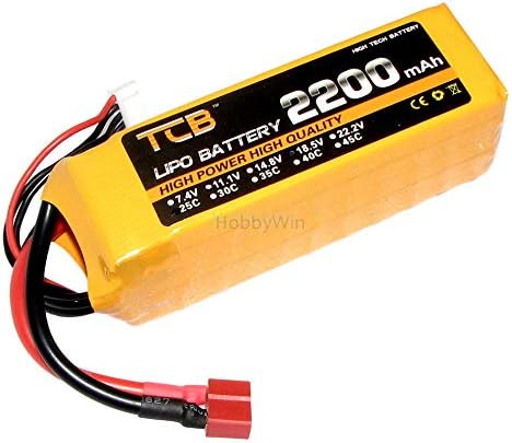 Miniatura 4 de 18.5V 5S 2200mAh 25C LiPo Batería T-Type Plug Max 40C Tasa de descarga para RC Modelo Avión FPV Drone Helicóptero