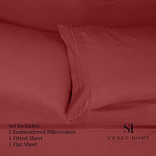 1500 Supreme Collection King Sheet Sets Burgundy - Luxury Hotel Bed Sheets And Pillowcase Set For King Mattress - Extra Soft, Elastic Corner Straps, Deep Pocket Sheets, King Burgundy #TOP1