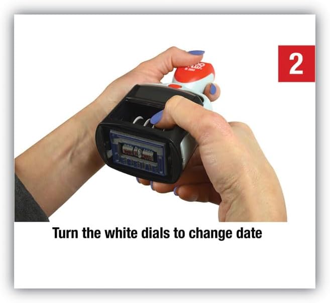 Miniatura 4 de Dater de palabras bicolor, 1 34 x 1, recibido", autoentintado, azulrojo"