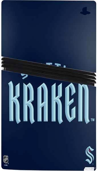 Skinit Decal Gaming Skin Compatible with PS5 Pro Bundle - Officially Licensed NHL Seattle Kraken Script Design