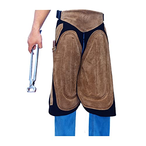 Tablier de maréchal-ferrant en cuir véritable suédé robuste 75 cm - 2