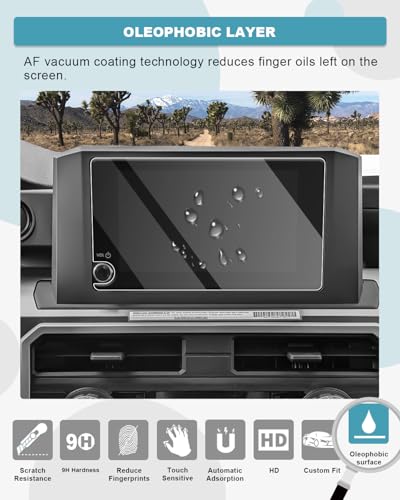 Image of CDEFG for 2025 2026 Toyota 4Runner Tacoma Screen Protector 8-Inch, Tempered Glass for 2024-2026 Tacoma /2025 2026 4Runner Camry Accessories 8 inch Touchscreen Screen Cover Anti Fingerprint 9H Hardness