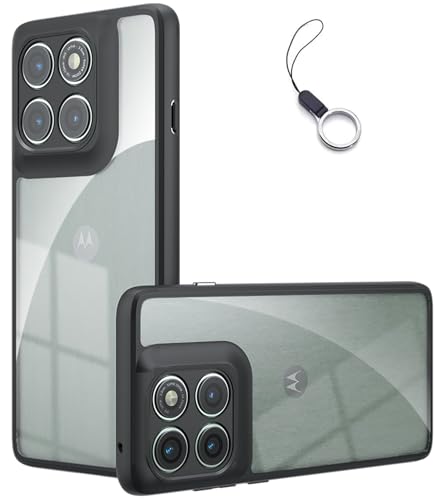 Motorola Moto Edge 60 pro �P�[�X���� ���g���[�� Edge60 �v�� �J�o�[ �S�ʕی� �ϏՌ� �����Y�ی� ���^ �y�� �w��h�~ ���΂݂Ȃ� �X�g���b�v�z�[��(����/�u���b�N, MOTO edge 60 Pro)