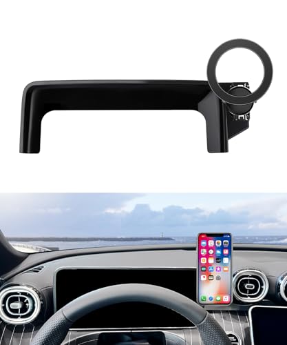 MaserWeller Car Phone Holder for 2023-2026 Mercedes Benz GLC / 2022-2026 C-Class Accessories 12.3-Inch Digital Instrument Cluster Screen Fixed Clip, 360° Rotation Phone Mount Compatible with MagSafe