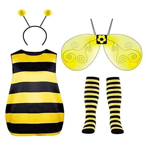 cuteDIY Bienenkostüm Erwachsene Kostüm Biene Bienen Damen Faschingskostüme Karneval Cover