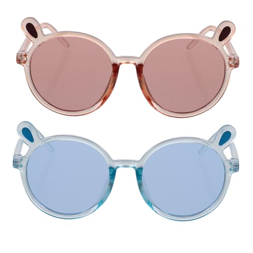 Didiseaon Girls' Polarized Boys and Girls Sunglasses Bear Ears Fashion Sun Glasses Round Frame Anti-fall off