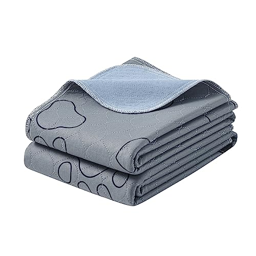 Feandrea Reusable Puppy Pads, 48 x 36 Inches, Set of 2 Dog Pee Pads, Washable Puppy Pee Pads, L Size, Leak-Proof and Non-Slip, High Absorbency, for Dogs Cats Rabbits, Gray UPTD036G01の商品画像（Amazon）