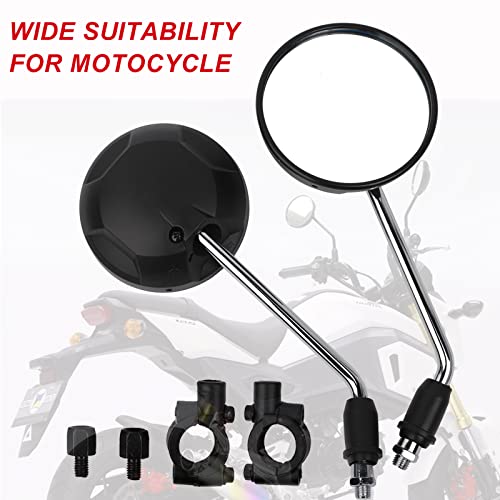 Image of Mokuo Round Rearview Mirrors X Type with M8 M10 Bolt,Handle Bar Mount Fit for Honda Grom MSX125 2013-2022 CMX 300 500 Rebel 2017-2022 Monkey 125 Motocycle Mirrors Silver