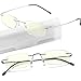 touk 2 Pack Titanium Rimless Reading Glasses Blue Light UV Blocking, Lightweight Frameless Spring Hinge Readers with Case for Men Wowen +2.5