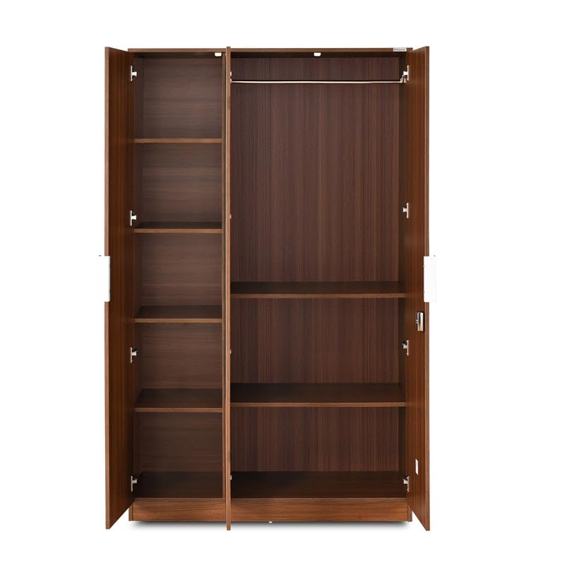 Nilkamal Store Nilkamal Joyce 3 Door Wooden Wardrobe with Mirror, - Image 6