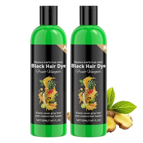 Color De Cabello Negro Natural - Color Negro Para El Cabello Gris Nurishing 2x | Collor Largo Y Listón Para La Cobertura De Sombreros Blancos | Tintura Resistente Adecuada Parra Mujeres Citas De Hombr