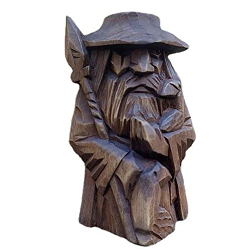 Qcwwy Statue Nordique D'Odin, Statue Viking D'Odin de Dark Ages, Figurines de la Mythologie Viking Nordique, Ornements Païens Nordiques, Ornements...