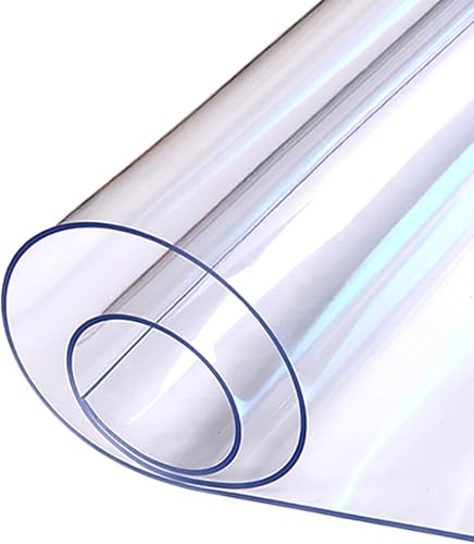 Clear Table Protector Mat Pad 20x32in/50x80cm, 1.5 (mm) Thickness Transparent, Desk PVC Plastic Table Pads,for Coffee Table, Dining Table, 28x72in/70x183cm