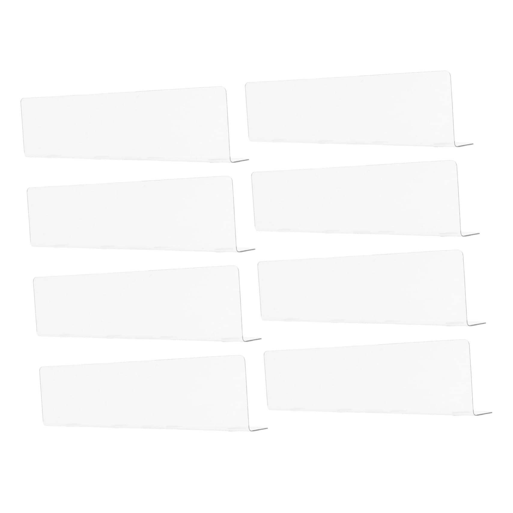 Luxshiny 8pcs Clear Acrylic Shelf Dividers Adjustable Closet Separators for Clothes Towels Shoes Kitchen Office and Bathroom Organization Easy Installation Design