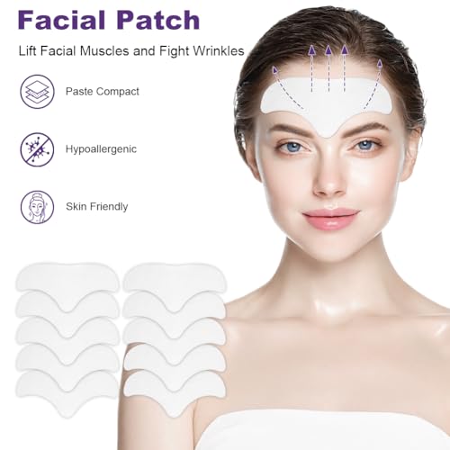 LOPHE 10 PCS Forehead Wrinkle Patches,Reusable line remover patches Smoothing Facial Anti-wrinkle Patches - Image 3
