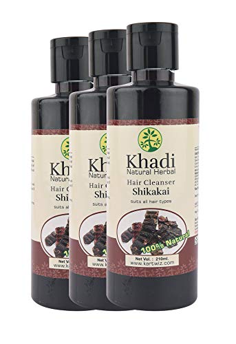 Khadi Herbal Shikakai Shampoo- Pack of 3 (630ml)
