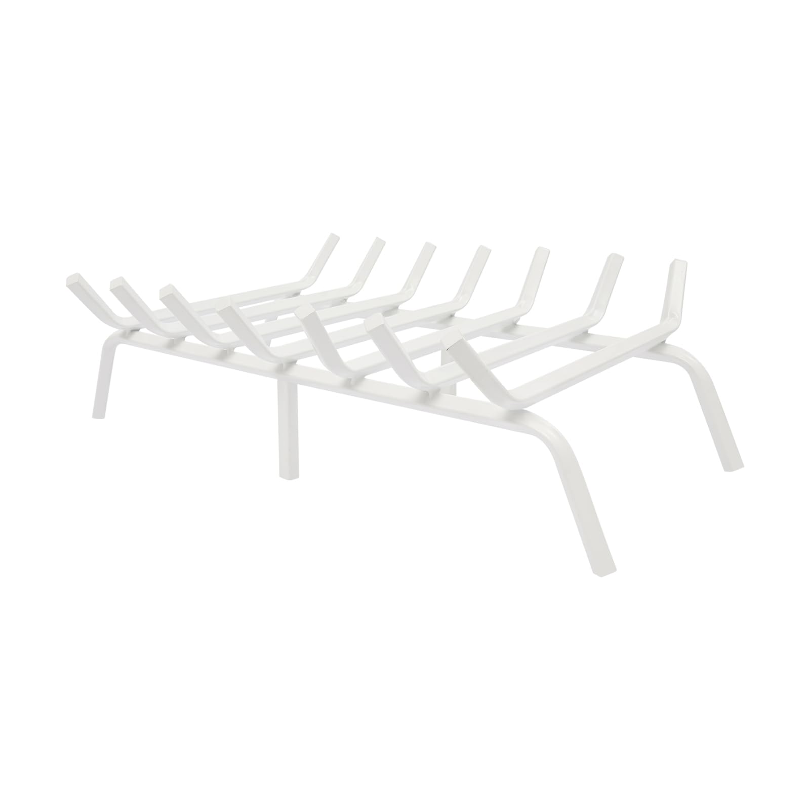 24 * 11,6 * 7,5 Zoll Feuerroste für Kamin,bis 110,23 lbs,Robuster Kaminrost für Holzscheite aus Kohlenstoffstahl,Kaminholz-Brennrost-Halter für Holzofen,Innen-/Außen-Feuerstelle Familientreffen(Weiß)