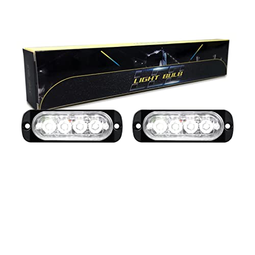 RIGIDON 2 Piezas 3.3 pulgada 4 led luz estroboscópica emergencia, 12v 24v faros antiniebla barras de luz led para trasera off road camión, coche, ATV, SUV, 4x4, barco, blanca impermeable IP67